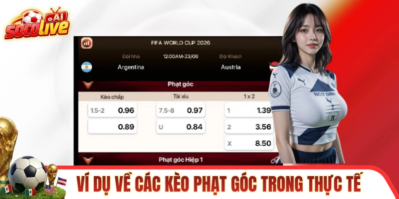 Ví dụ về các kèo phạt góc trong thực tế